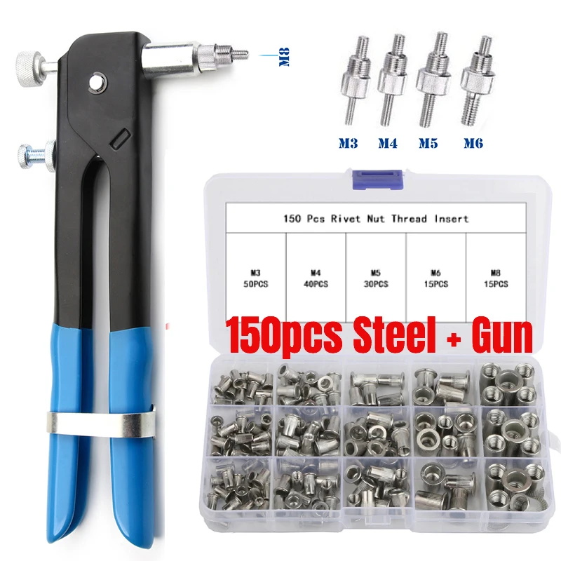 Threaded rivet set M3-M8