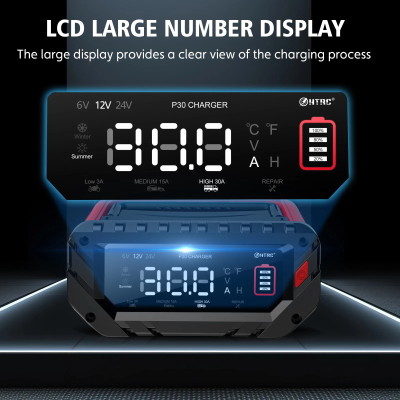 Chargeur de batterie de voiture 12V 30A